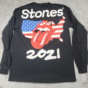 Rolling Stones Shirt Mens Medium Black Long‎ Sleeve No Filter Tour 2021 Graphic